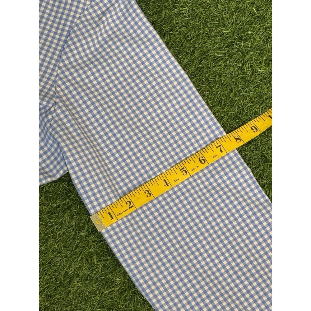 Mizzen Main Leeward Shirt Mens XL Blue Gingham Trim Fit Performance Stretch - Picture 14 of 15